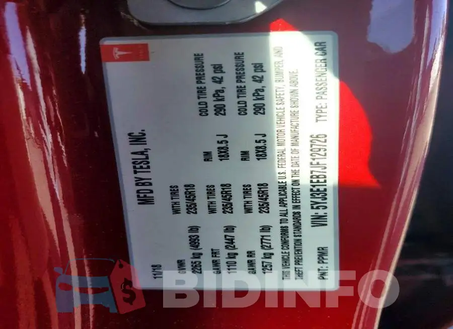 5YJ3E1EB7JF129726 Photo# 12