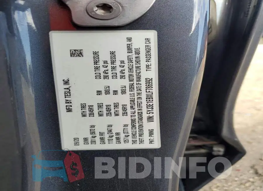5YJ3E1EBXLF786992 Photo# 12