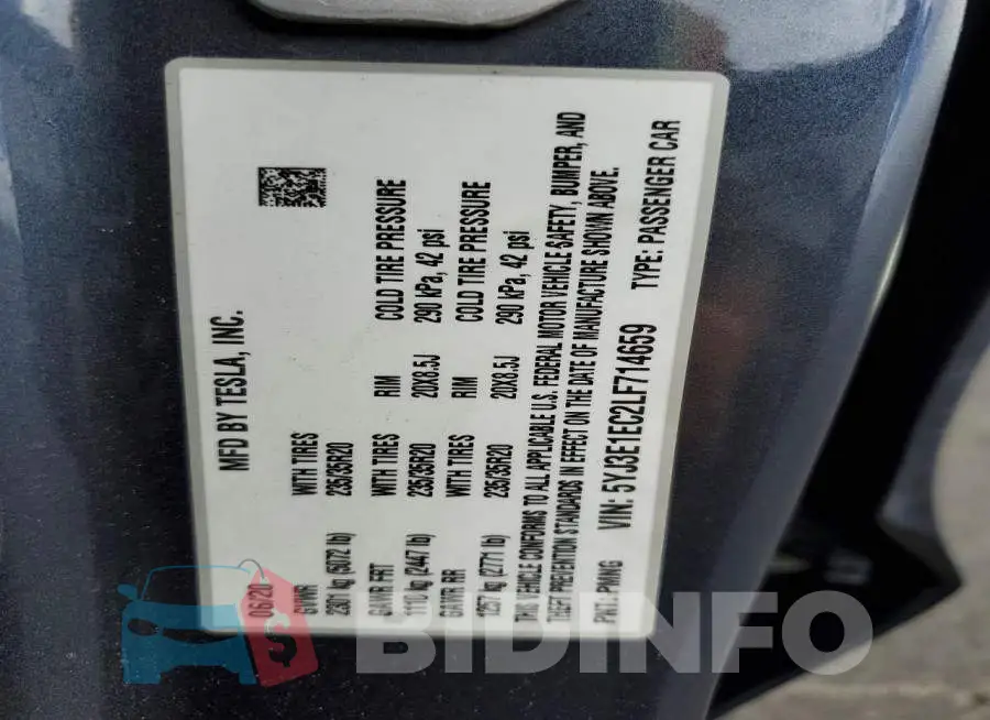 5YJ3E1EC2LF714659 Photo# 12