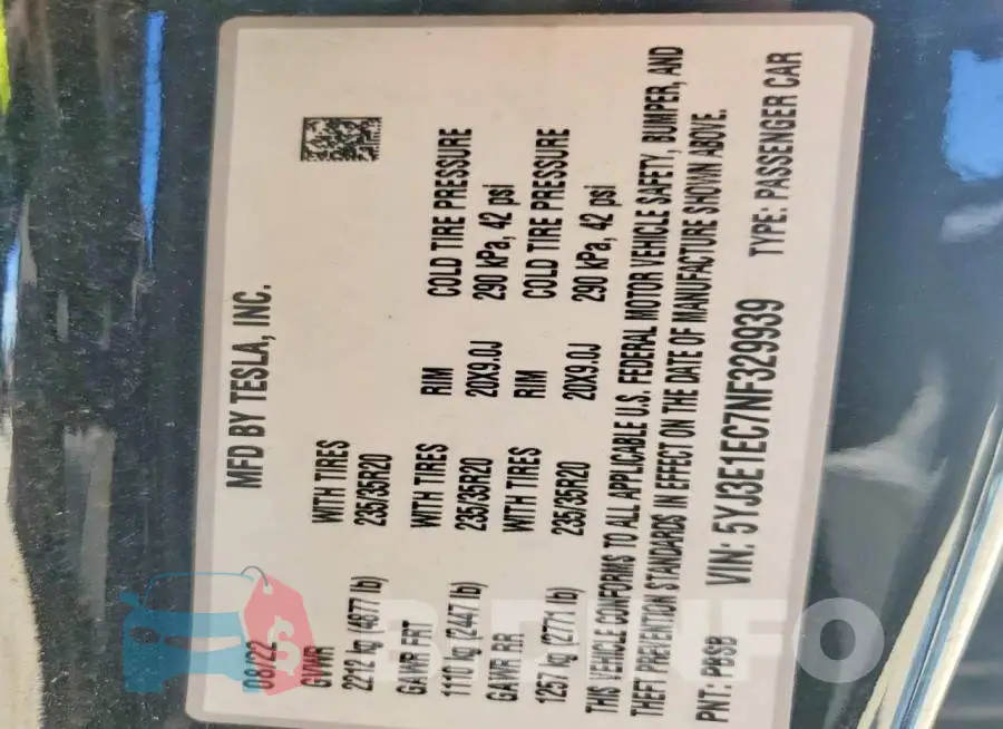 5YJ3E1EC7NF329939 Photo# 13