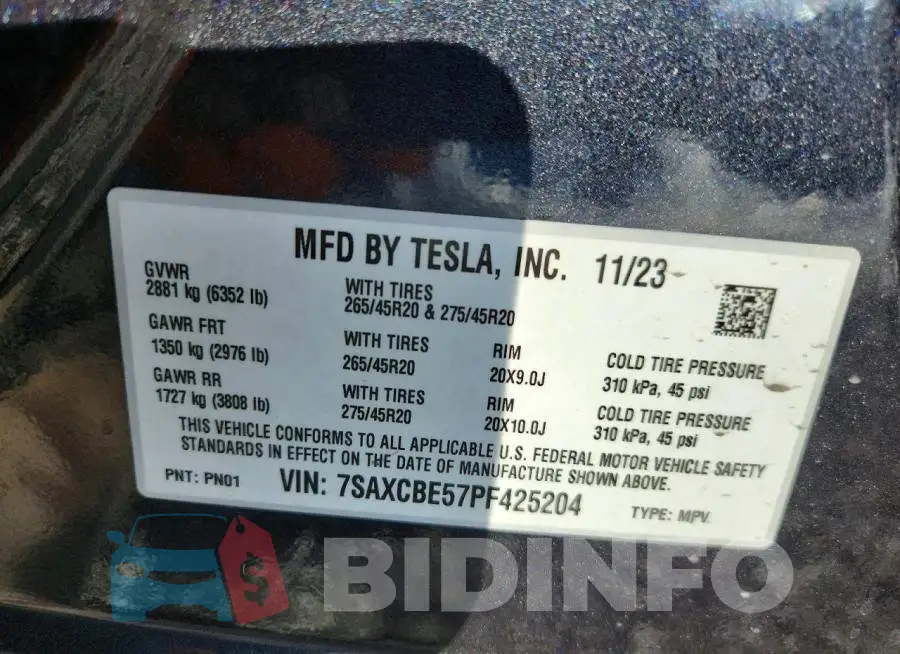 7SAXCBE57PF425204 Photo# 13
