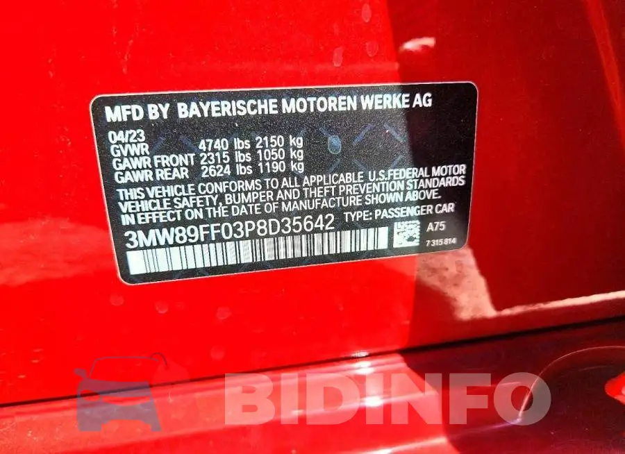 3MW89FF03P8D35642 Photo# 12