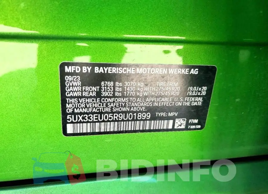 5UX33EU05R9U01899 Photo# 14