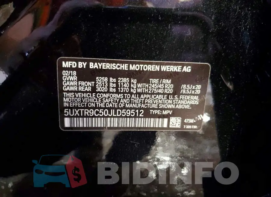 5UXTR9C50JLD59512 Photo# 13