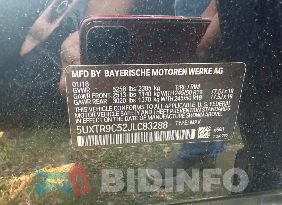 5UXTR9C52JLC83288 Photo# 10