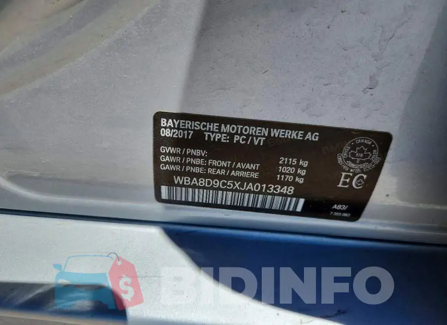 WBA8D9C5XJA013348 Photo# 13