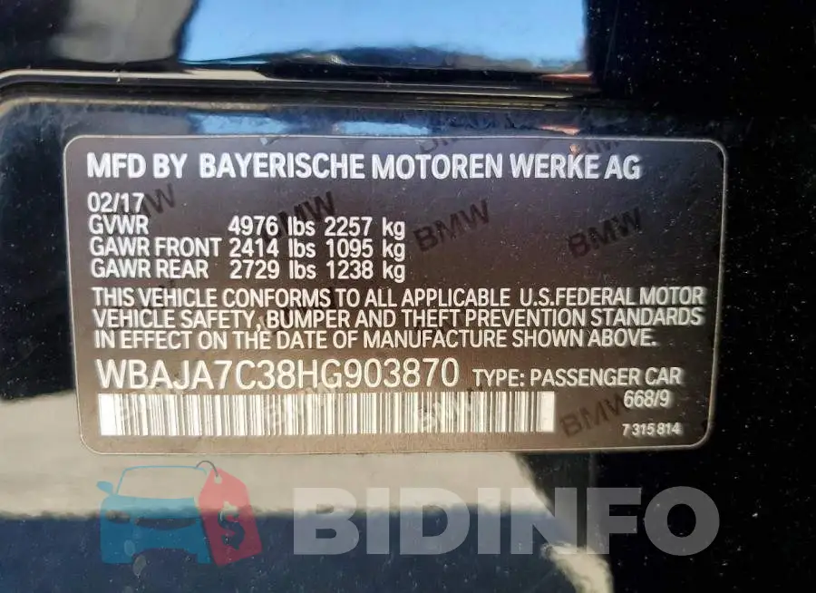 WBAJA7C38HG903870 Photo# 12