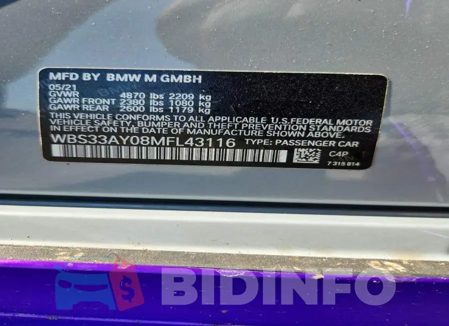 WBS33AY08MFL43116 Photo# 13