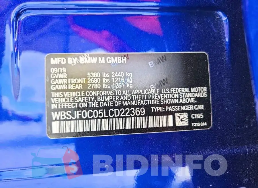 WBSJF0C05LCD22369 Photo# 12