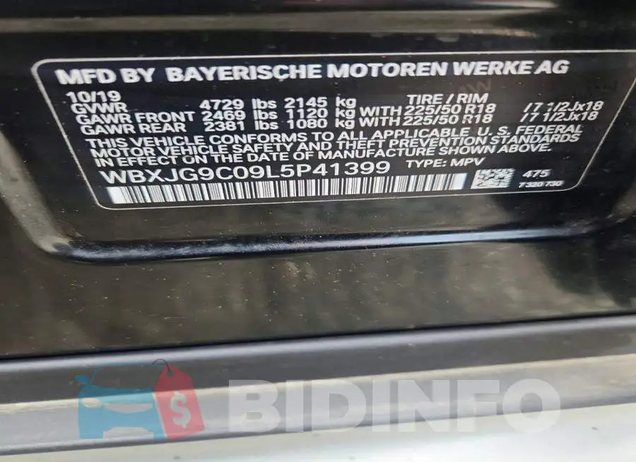 WBXJG9C09L5P41399 Photo# 14
