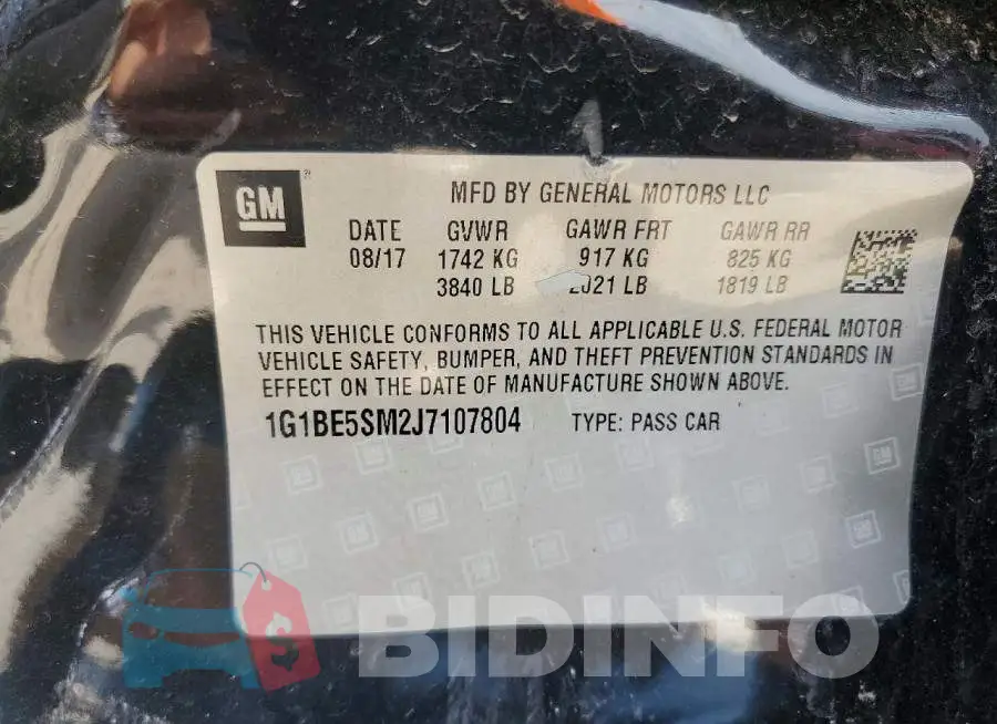 1G1BE5SM2J7107804 Photo# 12