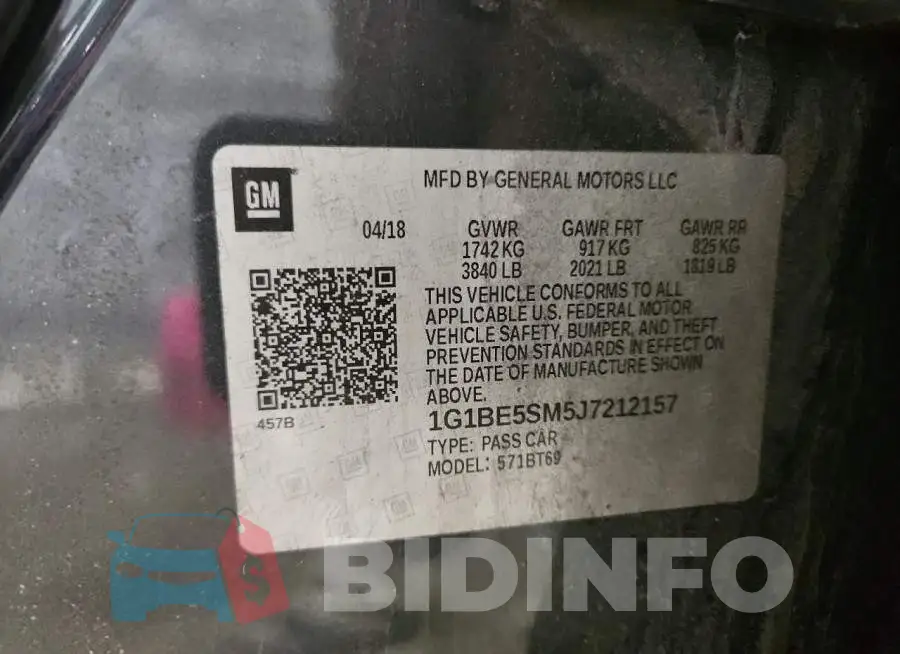 1G1BE5SM5J7212157 Photo# 12
