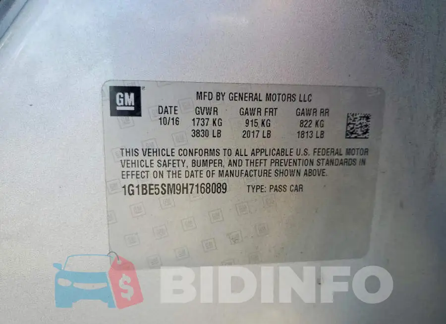 1G1BE5SM9H7168089 Photo# 13