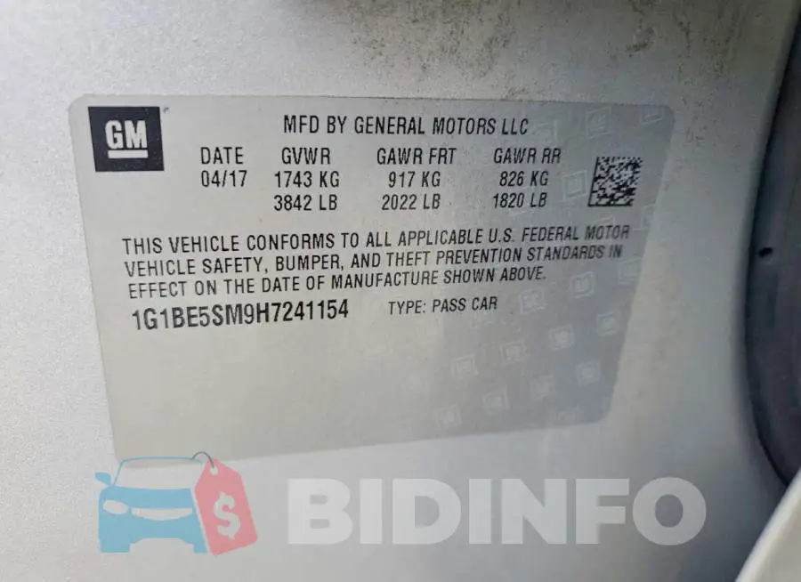 1G1BE5SM9H7241154 Photo# 12