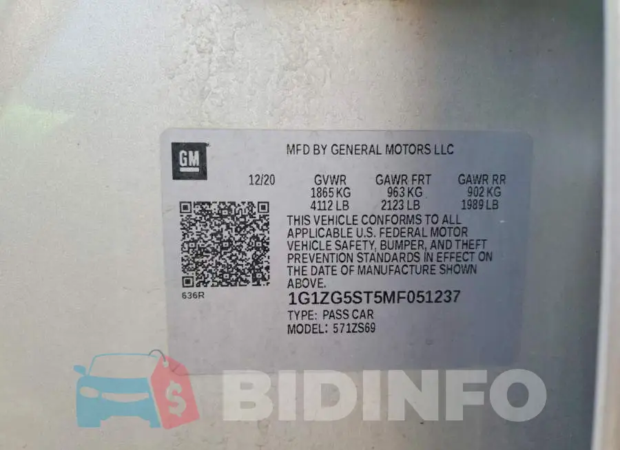 1G1ZG5ST5MF051237 Photo# 12