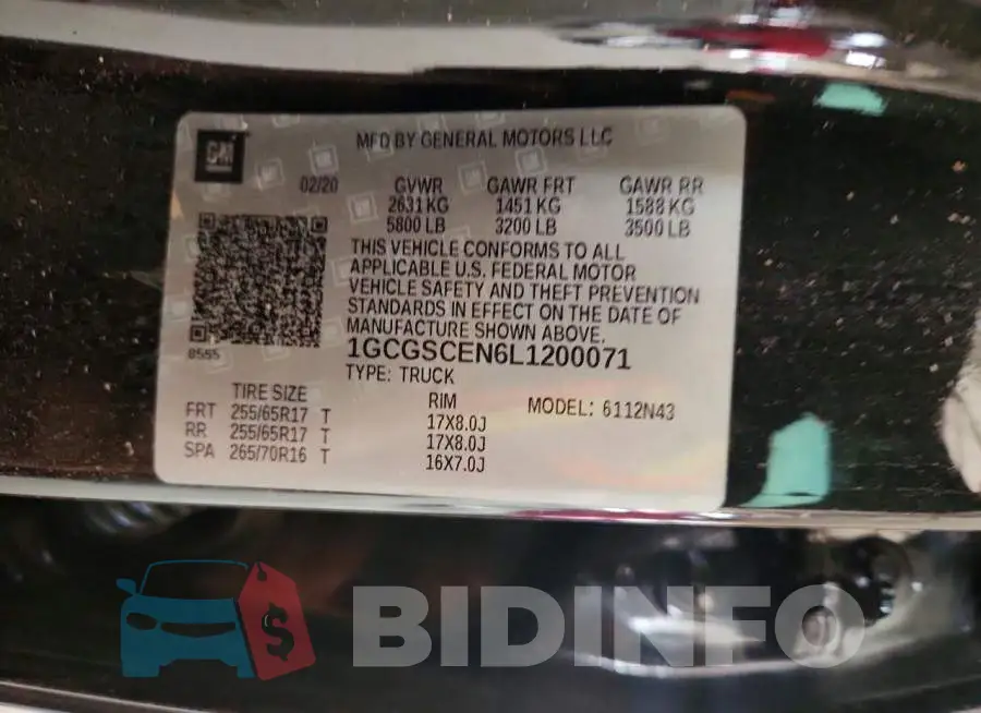 1GCGSCEN6L1200071 Photo# 12