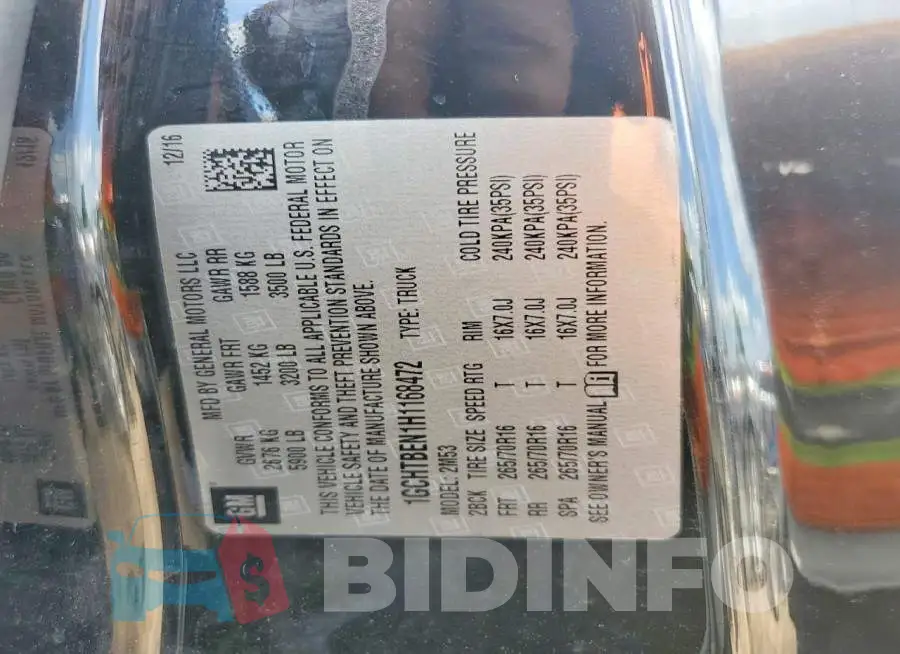 1GCHTBEN1H1168472 Photo# 12