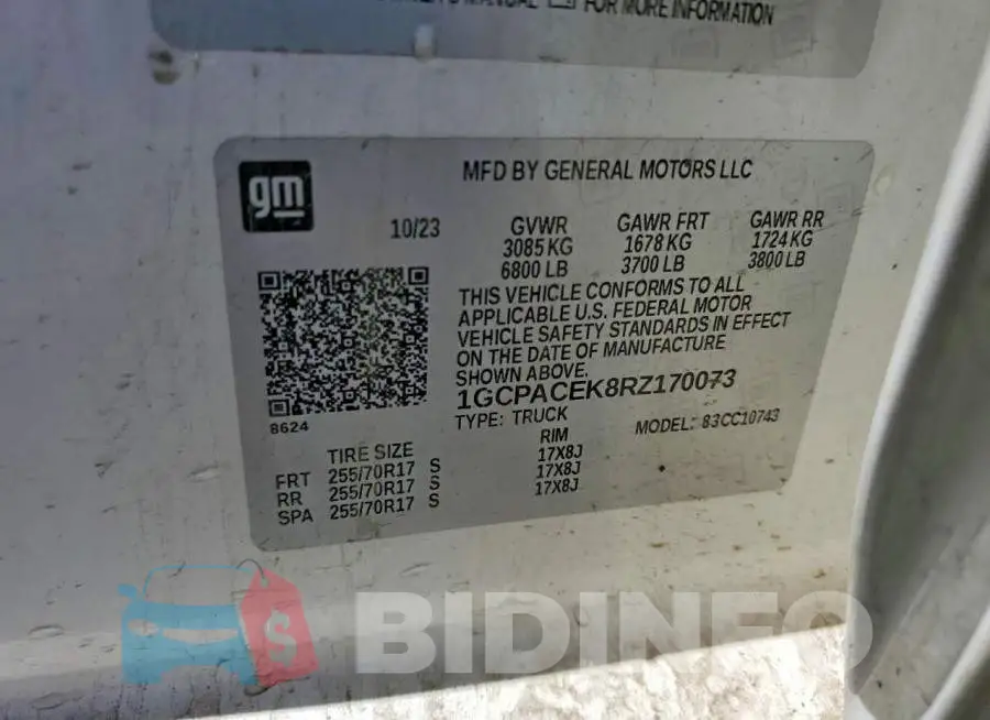 1GCPACEK8RZ170073 Photo# 13