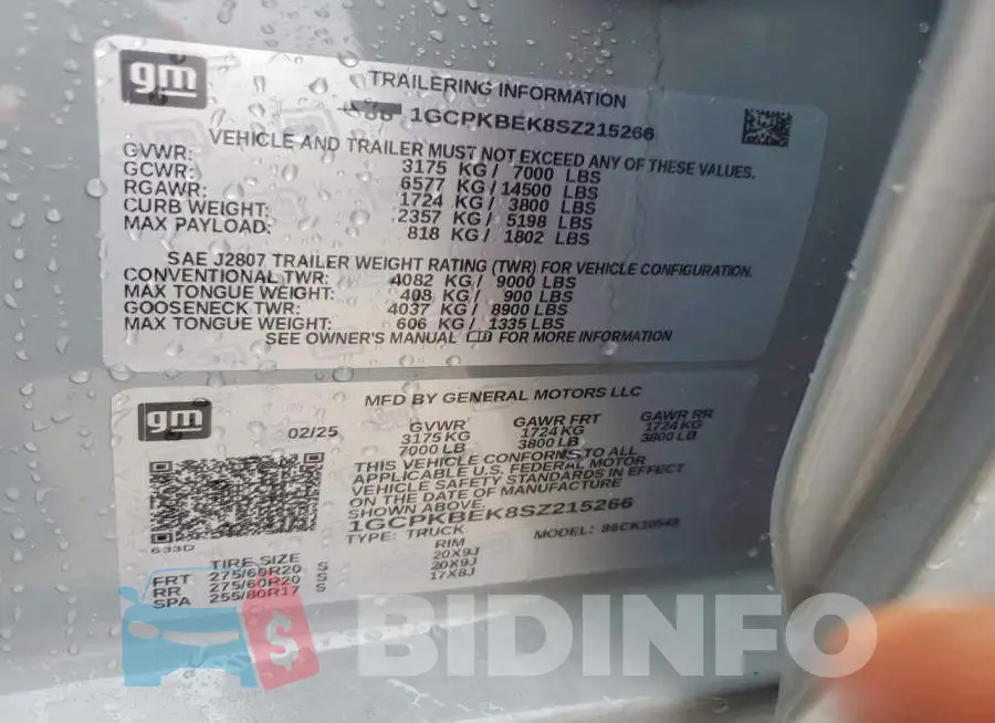 1GCPKBEK8SZ215266 Photo# 12