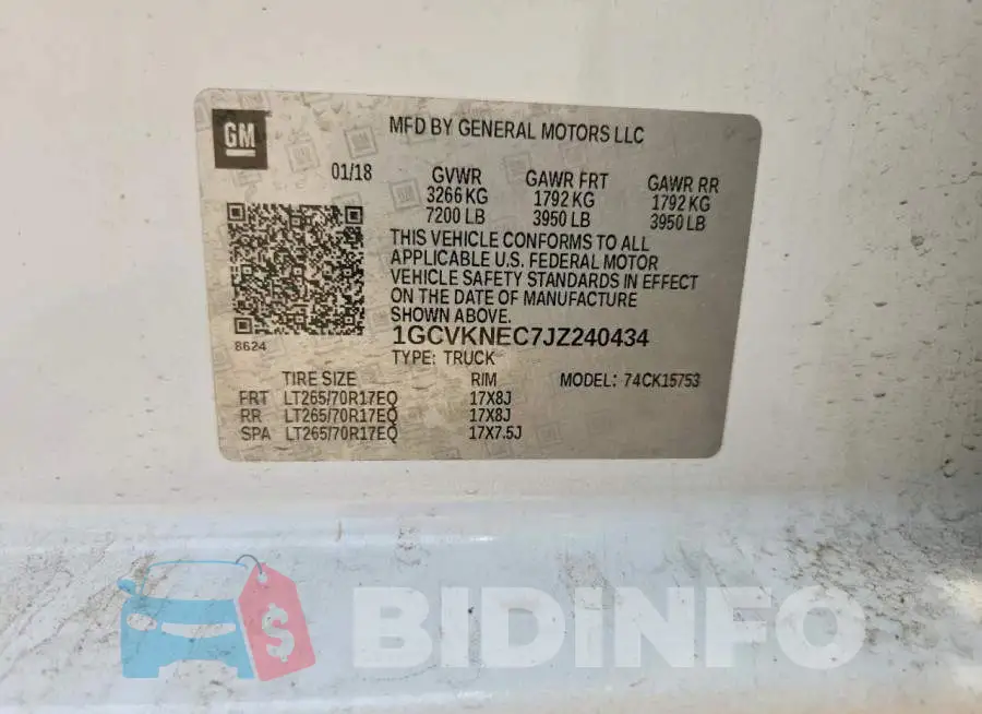 1GCVKNEC7JZ240434 Photo# 12