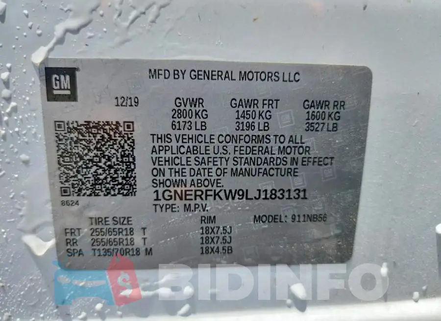 1GNERFKW9LJ183131 Photo# 14