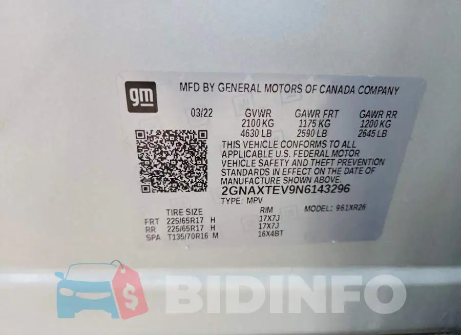 2GNAXTEV9N6143296 Photo# 12