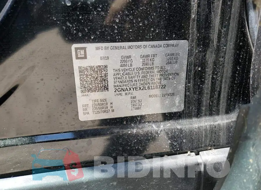 2GNAXYEX2L6118722 Photo# 12