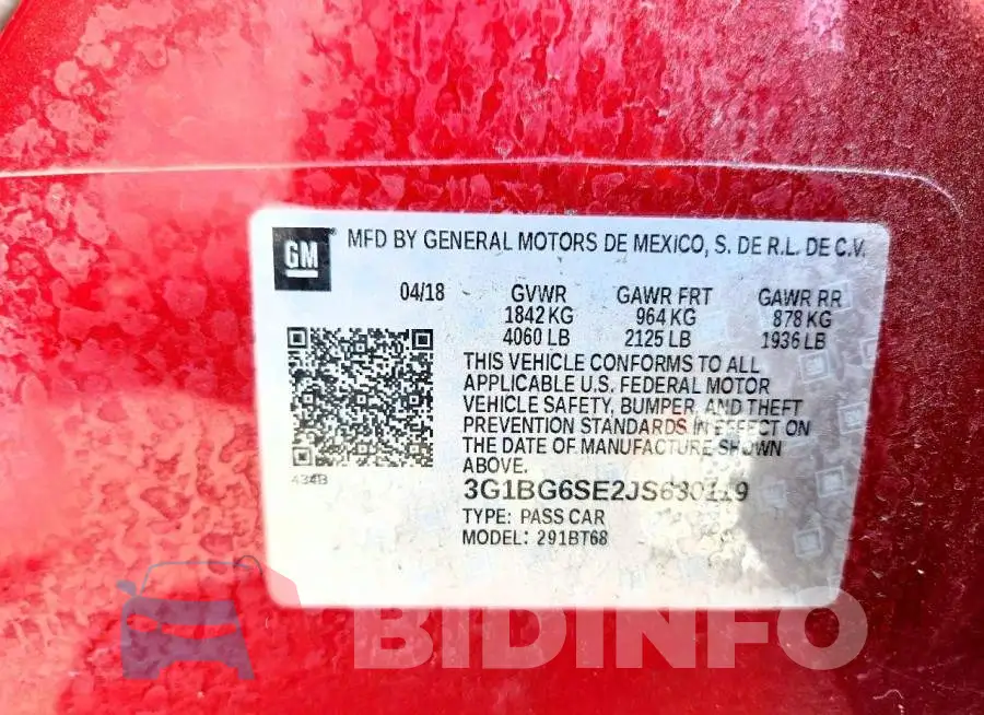 3G1BG6SE2JS630119 Photo# 13