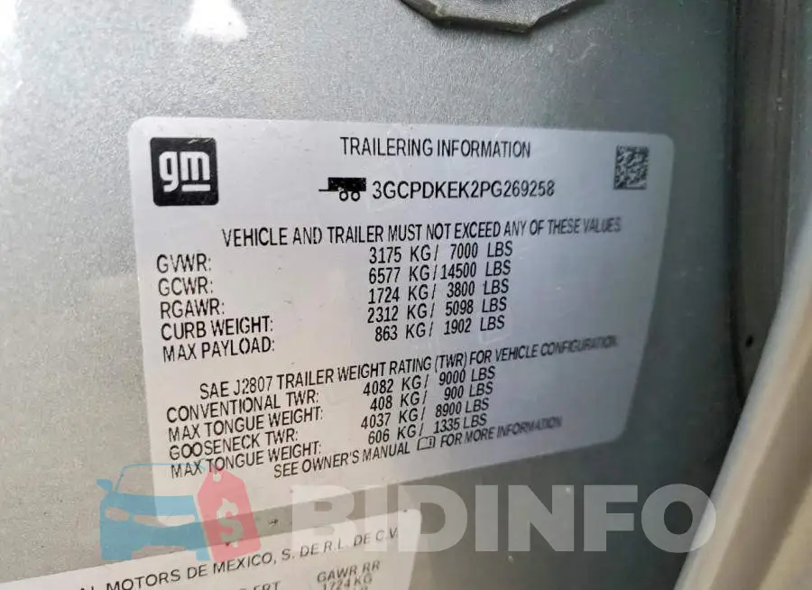 3GCPDKEK2PG269258 Photo# 12