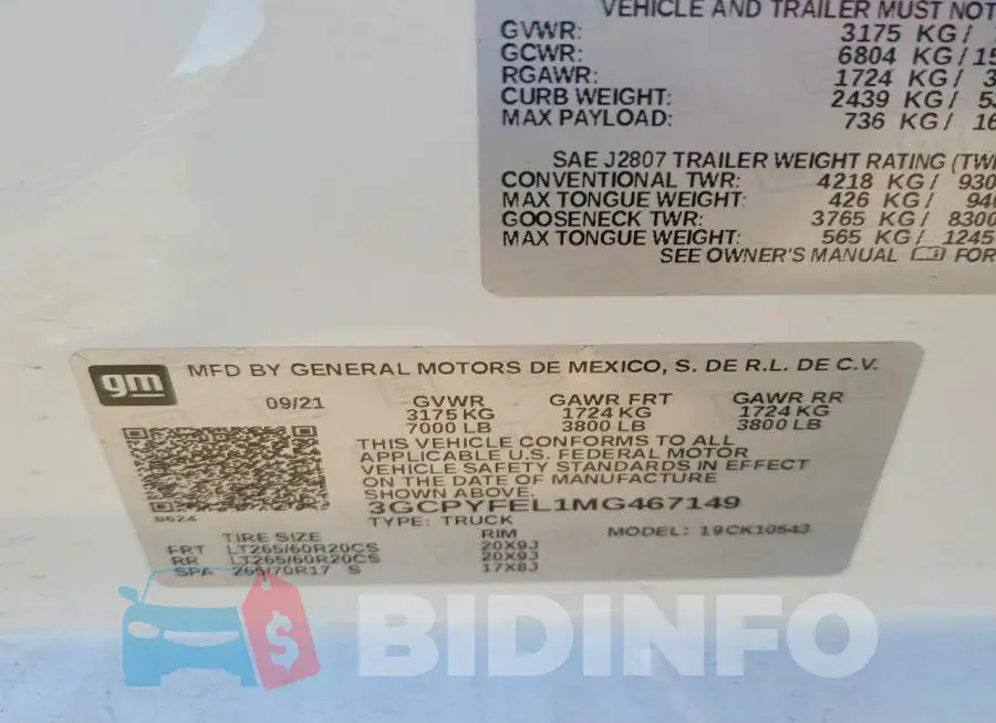 3GCPYFEL1MG467149 Photo# 12