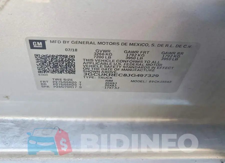 3GCUKREC8JG497329 Photo# 12