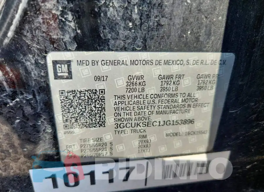 3GCUKSEC1JG153896 Photo# 12