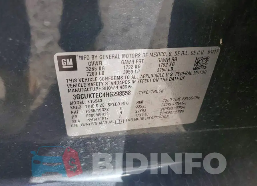 3GCUKTEC4HG298558 Photo# 12