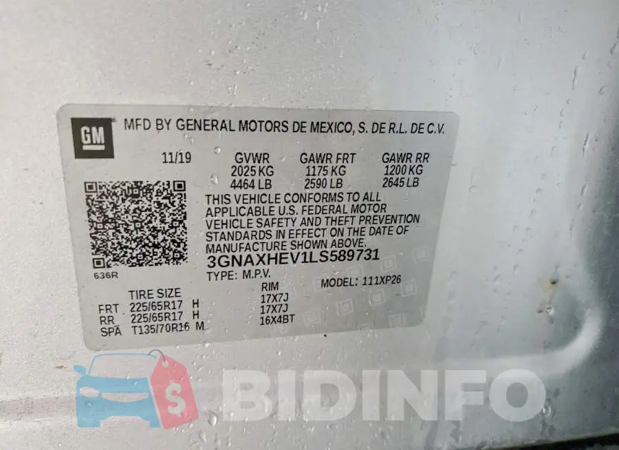 3GNAXHEV1LS589731 Photo# 14