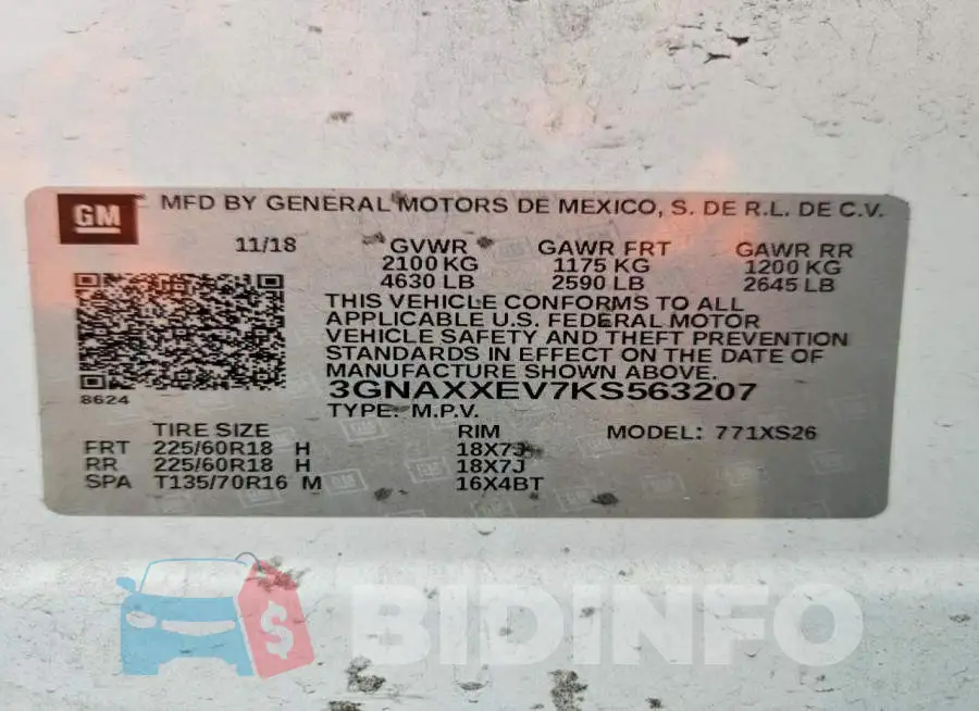3GNAXXEV7KS563207 Photo# 13