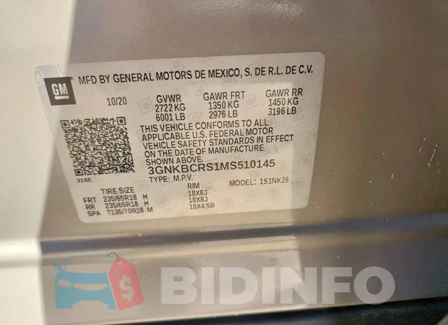3GNKBCRS1MS510145 Photo# 13