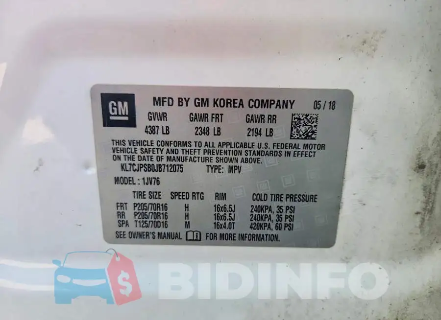 KL7CJPSB0JB712075 Photo# 13