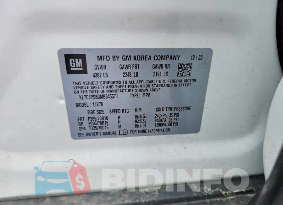 KL7CJPSB0MB345571 Photo# 12