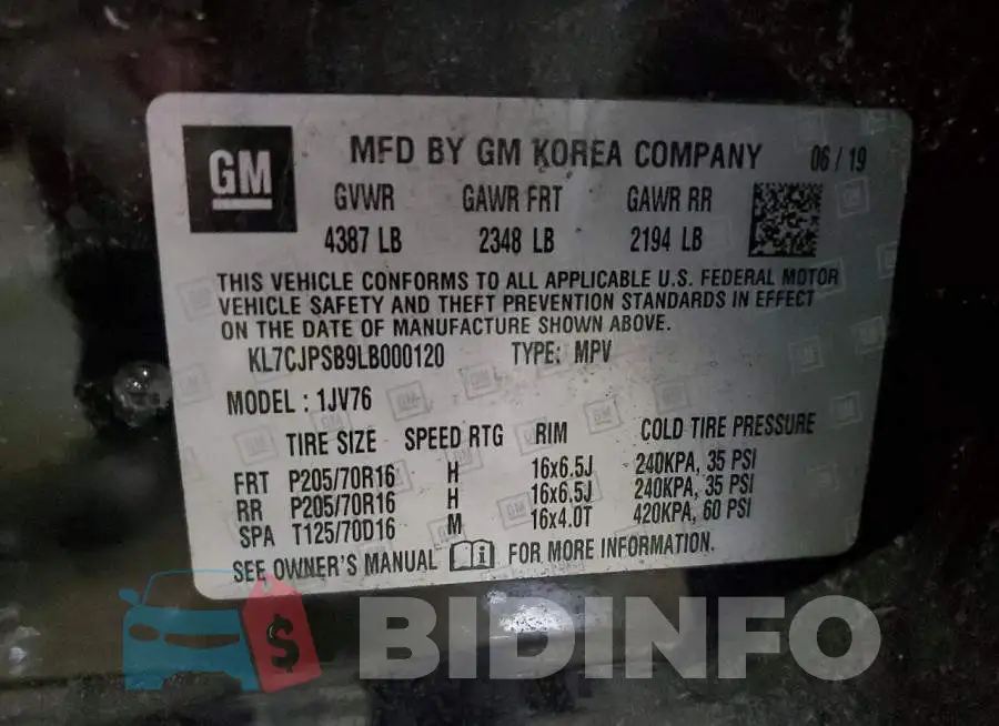 KL7CJPSB9LB000120 Photo# 13