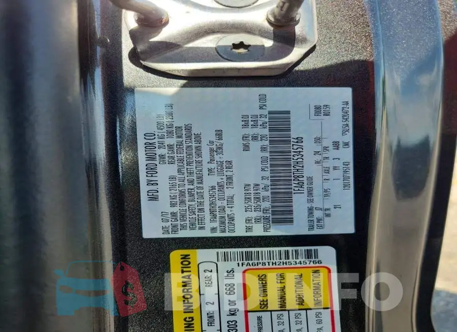 1FA6P8TH2H5345766 Photo# 13