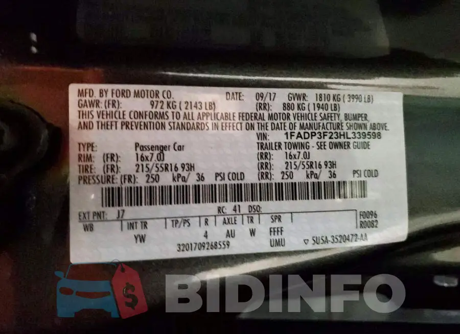 1FADP3F23HL339598 Photo# 12