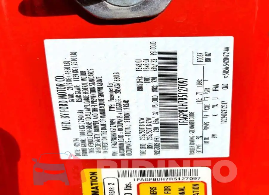 1FAGP8UH7R5127097 Photo# 12