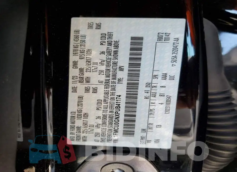 1FMCU0GNXPUB41174 Photo# 13