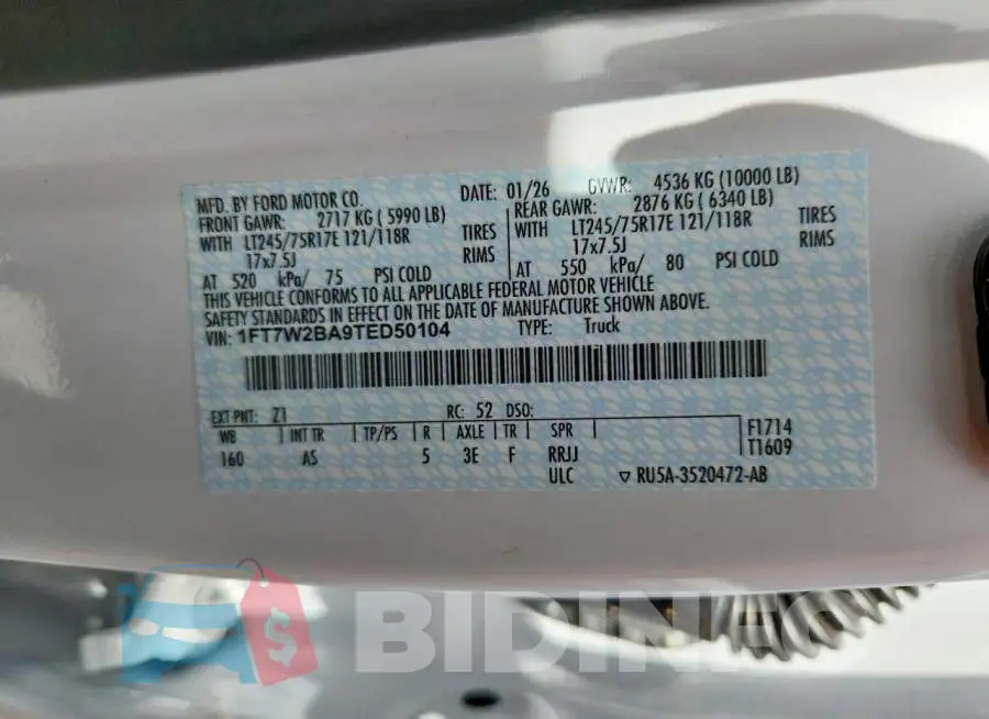 1FT7W2BA9TED50104 Photo# 13