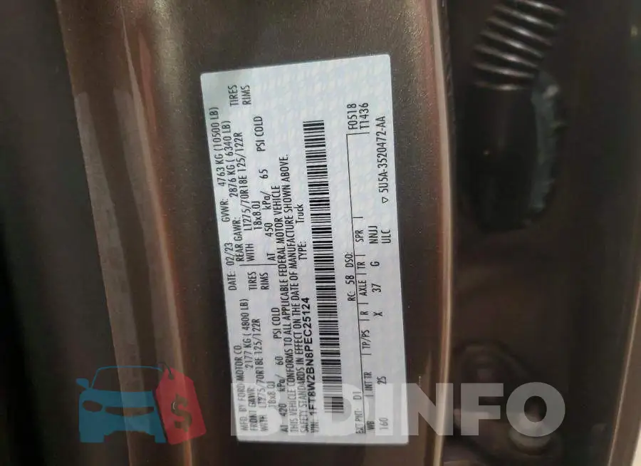 1FT8W2BN8PEC25124 Photo# 12