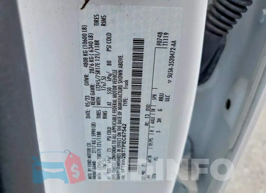 1FT8W2BT7PEC67542 Photo# 12
