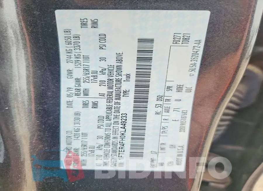 1FTER4FH0KLA49233 Photo# 12