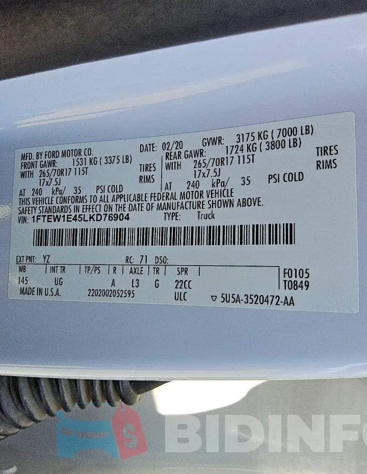 1FTEW1E45LKD76904 Photo# 12