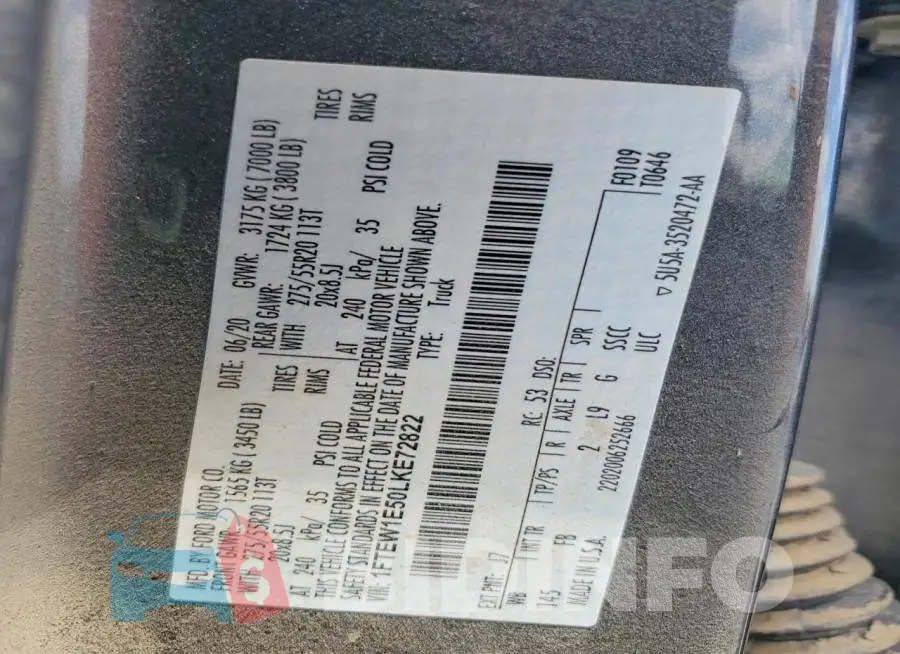 1FTEW1E50LKE72822 Photo# 12
