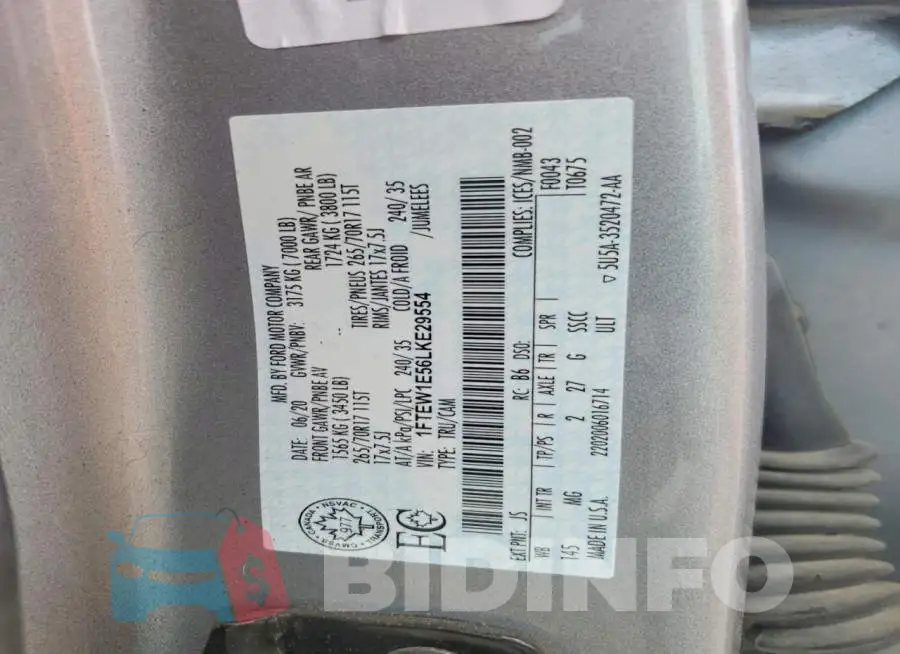 1FTEW1E56LKE29554 Photo# 12